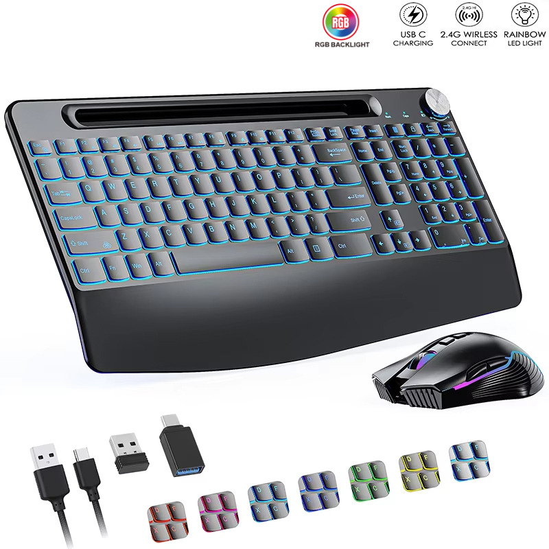 2.4G&Type-C Wireless Keyboard  - огляд і ціна Gaming Keyboard Mouse Wireless