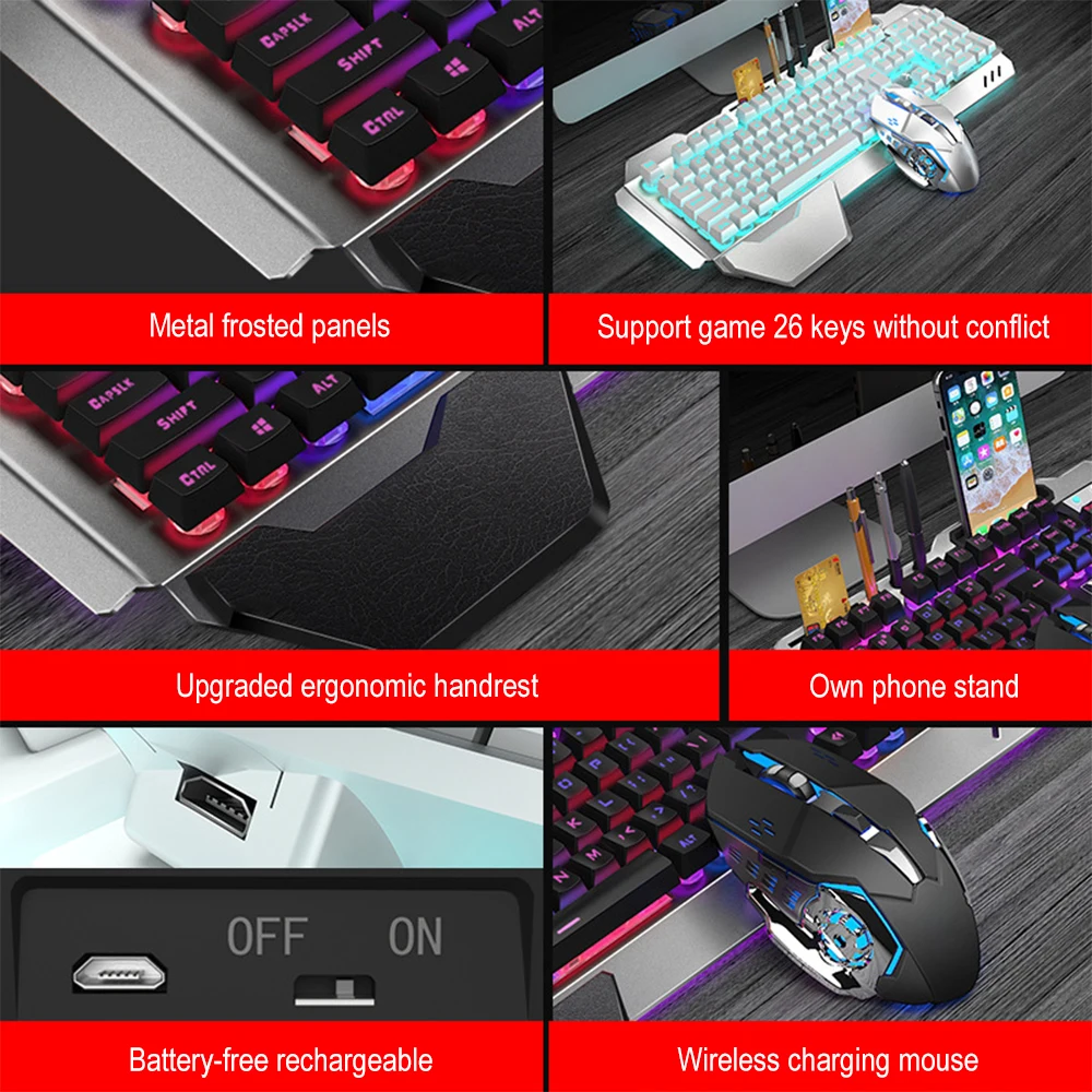 K680 Rechargeable 2.4G wireles - огляд і ціна Gaming Keyboard Mouse Wireless