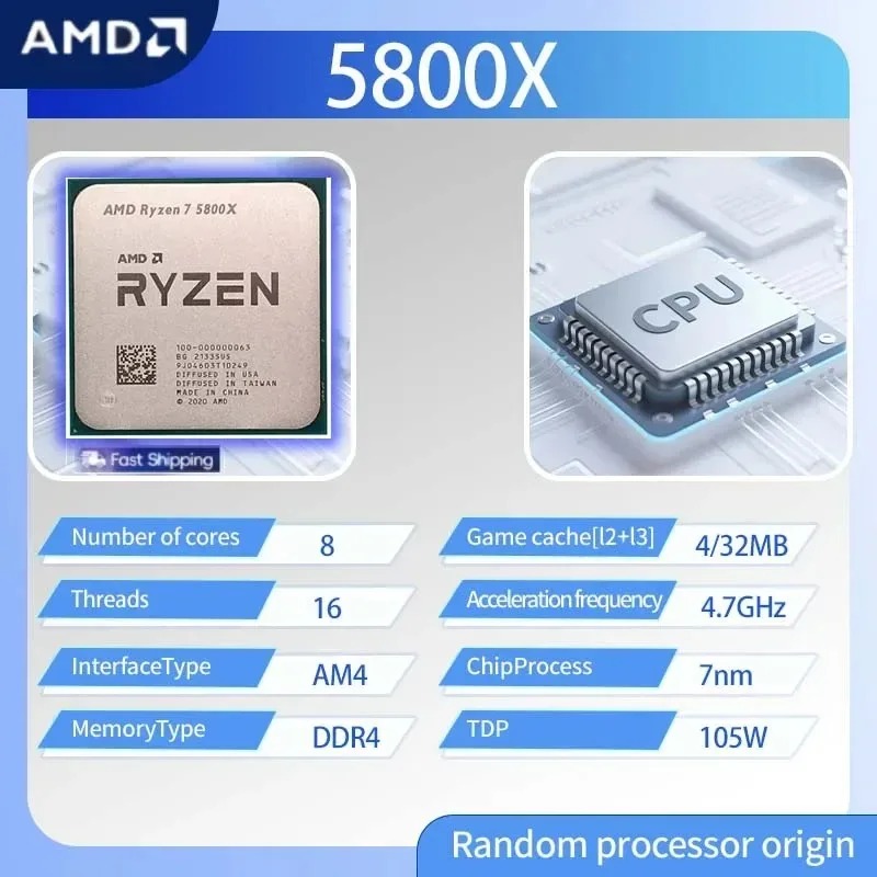 AMD Ryzen 7 5800X GHz, AM4 Soc - огляд і ціна Amd Cpu Ryzen 7
