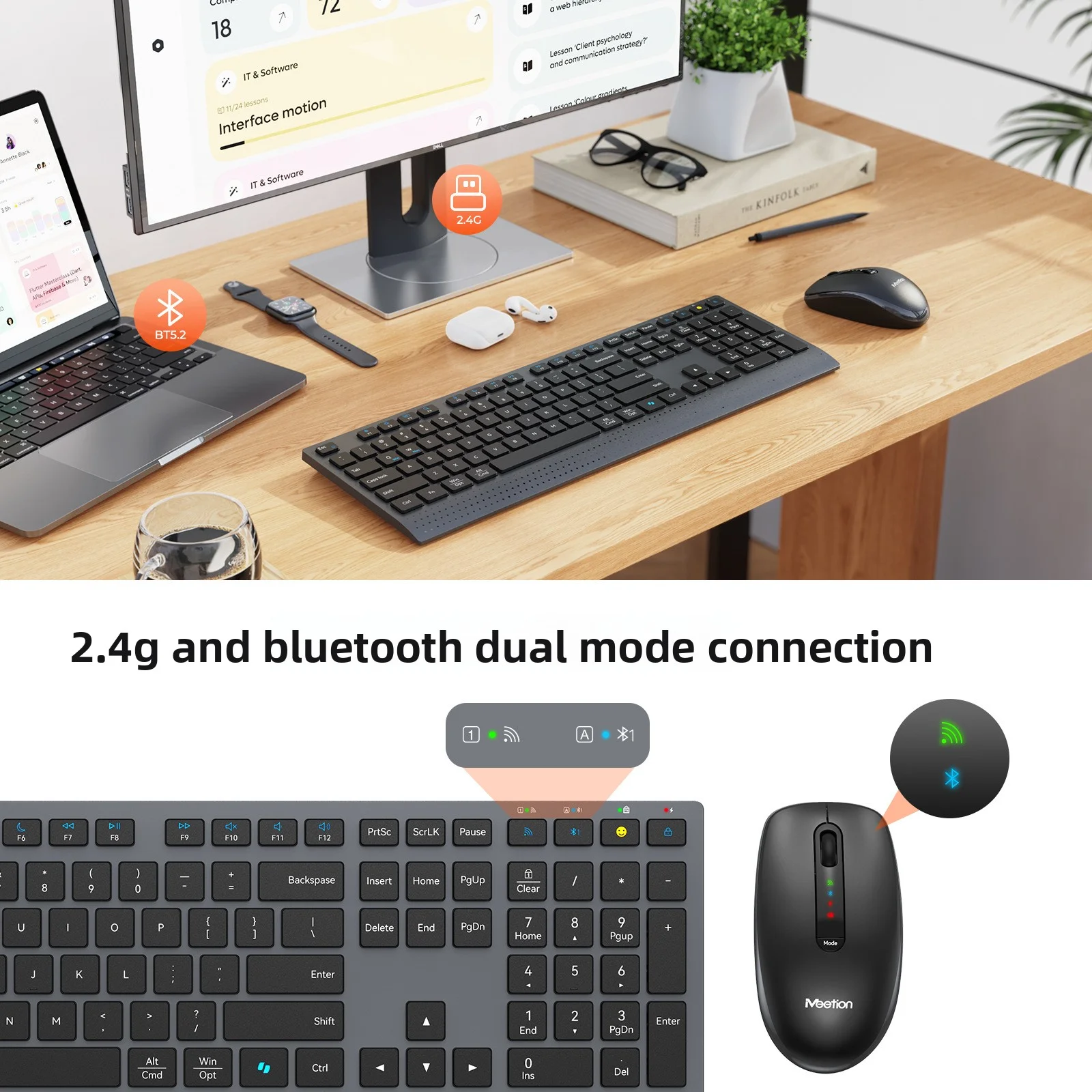 2.4G Bluetooth Dual-mode Wirel - огляд і ціна Gaming Keyboard And Mouse Set