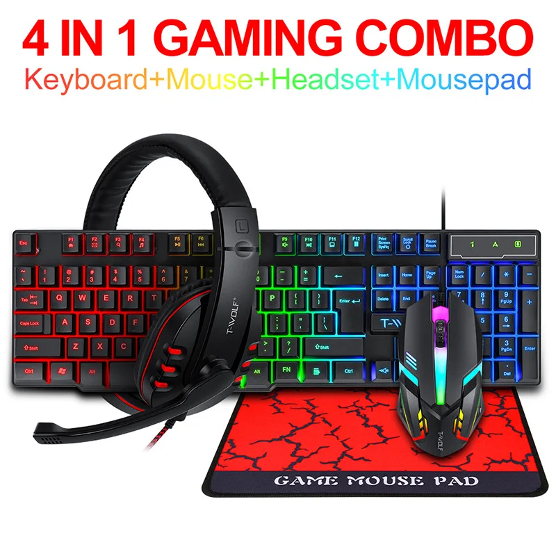 T-WOLF Game Four Piece TF800 I - огляд і ціна Gaming Keyboard And Mouse Set