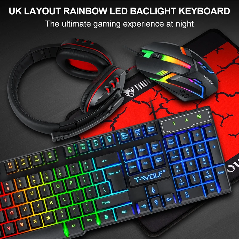 T-WOLF Game Four Piece TF800 I - огляд і ціна Gaming Keyboard And Mouse Set