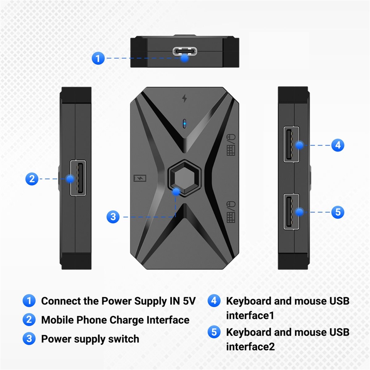 #48Y (Black)Mobile Games Conve - огляд і ціна Gaming Keyboard And Mouse Converter For Mobile