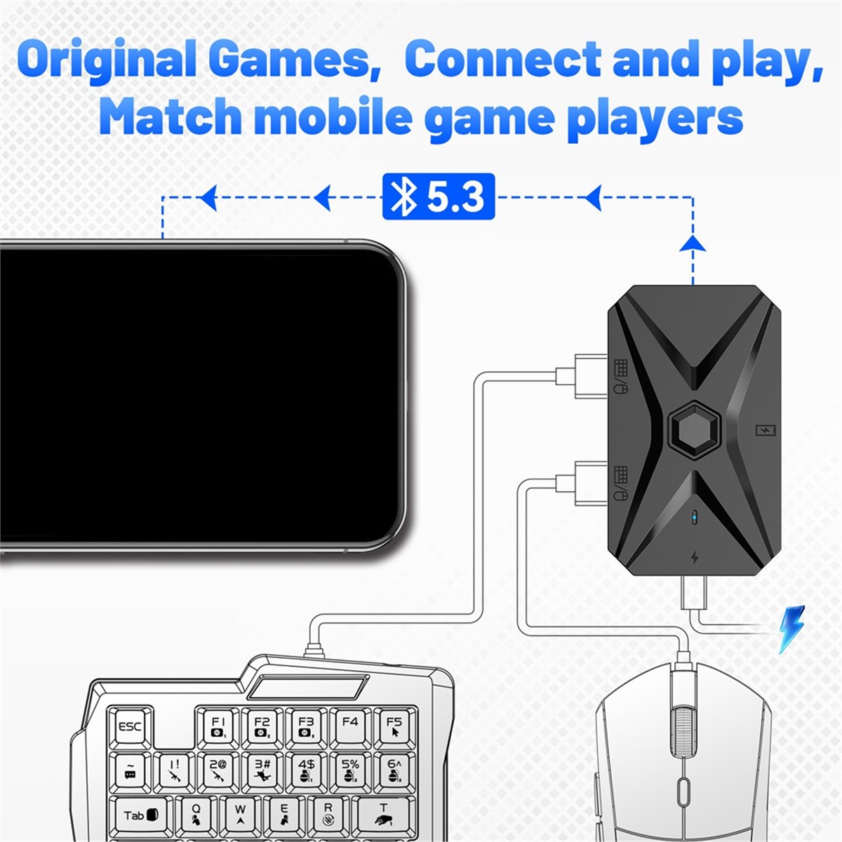 #48Y (Black)Mobile Games Conve - огляд і ціна Gaming Keyboard And Mouse Converter For Mobile