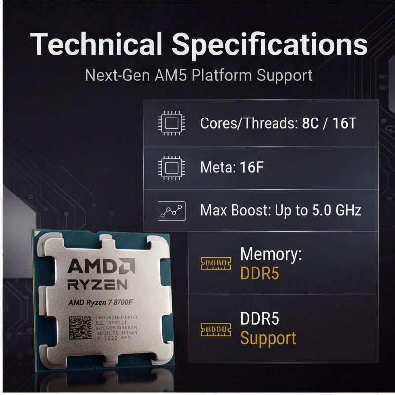 Ryzen 7 8700F Processor 4NM Ma - огляд і ціна Amd Cpu Ryzen 7